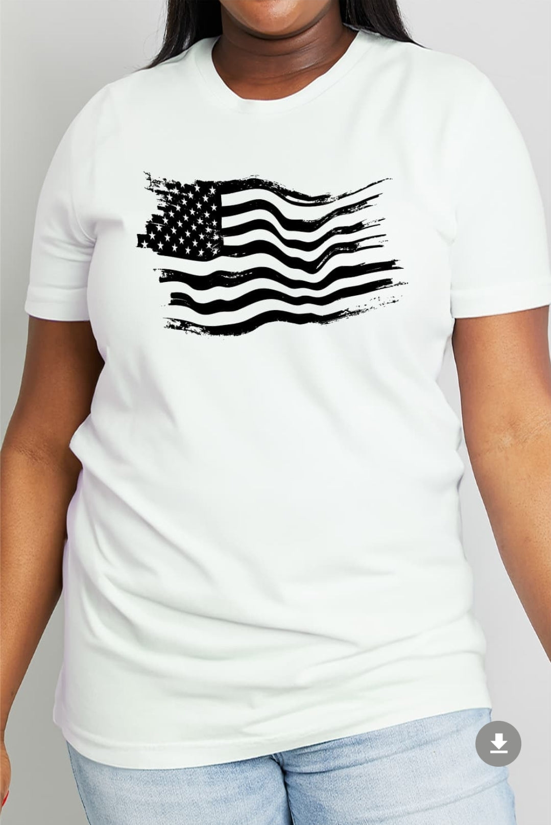 US American Flag Graphic 100% Cotton Short-sleeve Tee Shirt