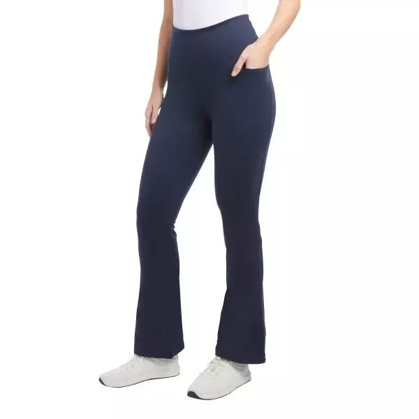 Jockey Women's High Rise Activewear Leggings Non-slip Flare Athletic Yoga Pants Navy Blue