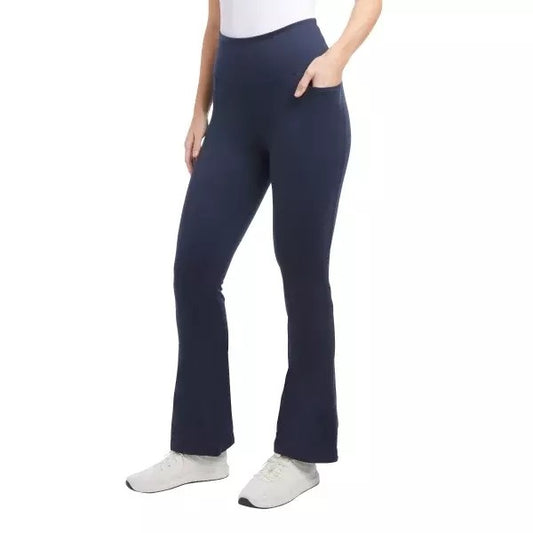 Jockey Women's High Rise Activewear Leggings Non-slip Flare Athletic Yoga Pants Navy Blue