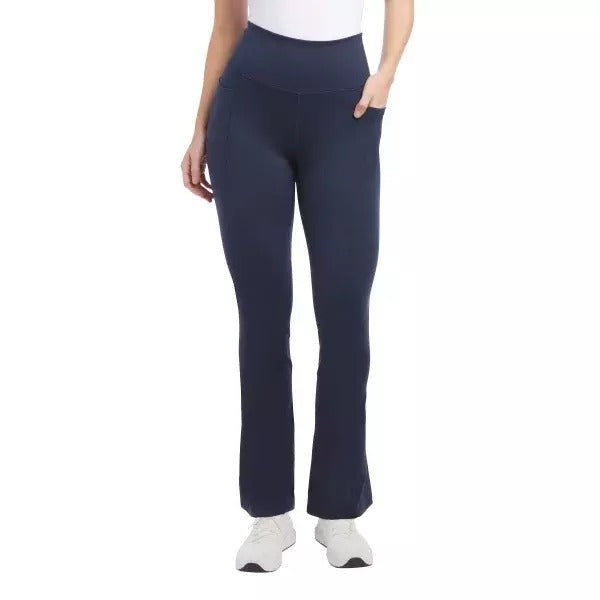 Jockey Women's High Rise Activewear Leggings Non-slip Flare Athletic Yoga Pants Navy Blue