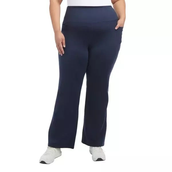Jockey Women's High Rise Activewear Leggings Non-slip Flare Athletic Yoga Pants Navy Blue