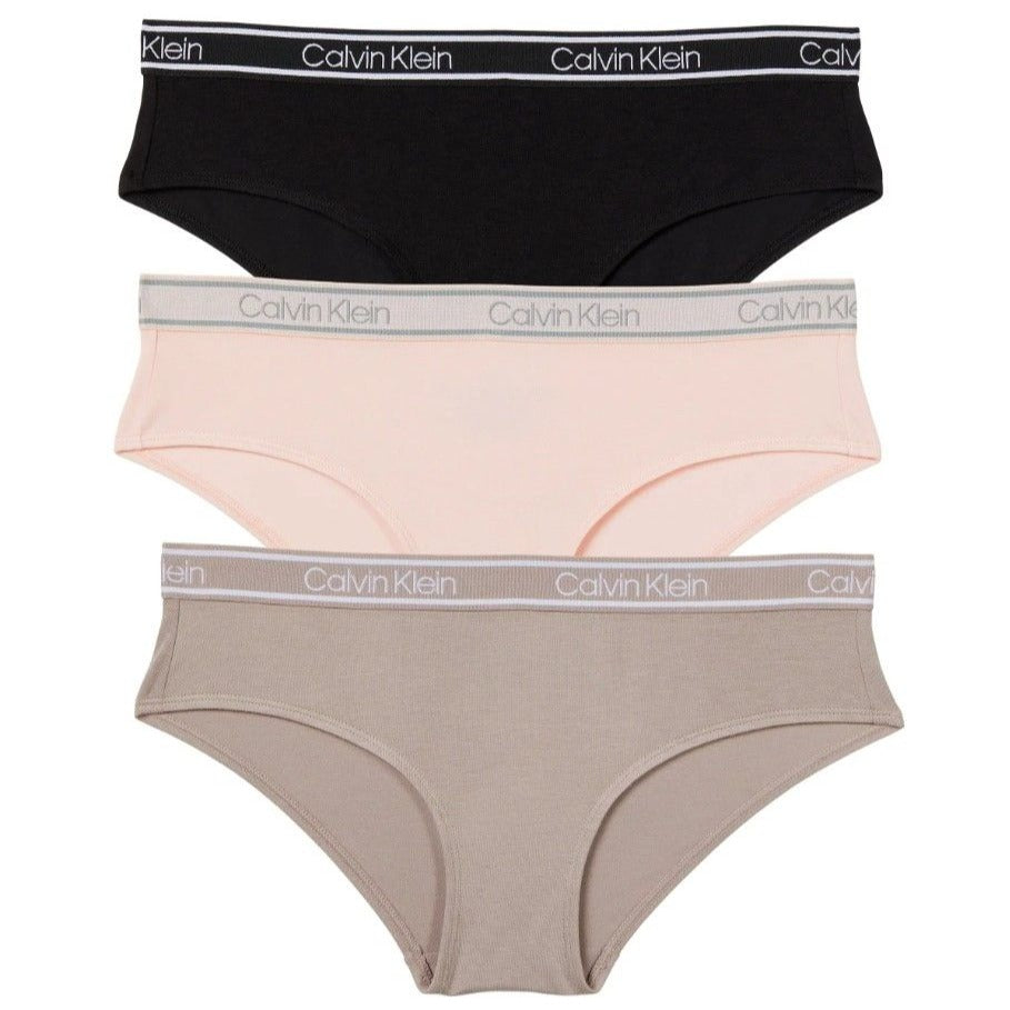 Calvin Klein Hipster 3-pack Underwear Cotton Bamboo Stretch Tagless Mid-Rise Full Coverage Panties