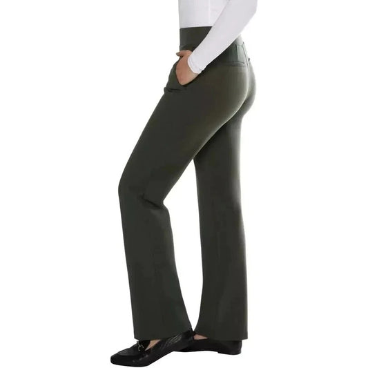 Matty M Women's High-Rise Comfort Office Dress Pants Elastic Waist Pull-on 30" inseam Green