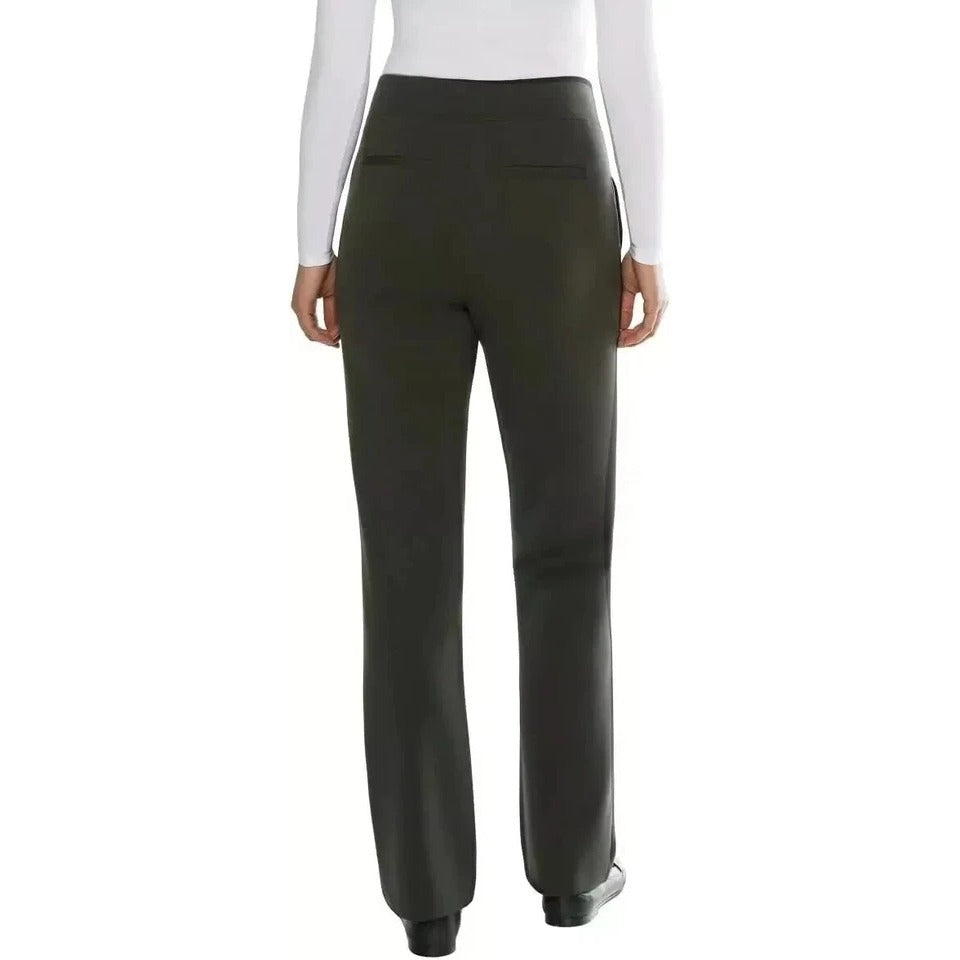 Matty M Women's High-Rise Comfort Office Dress Pants Elastic Waist Pull-on 30" inseam Green