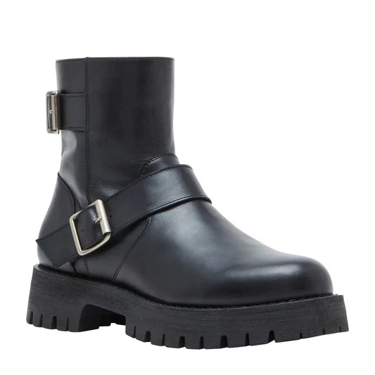Steve Madden Womens Crusader Genuine Leather Inside Zip Lug Boot