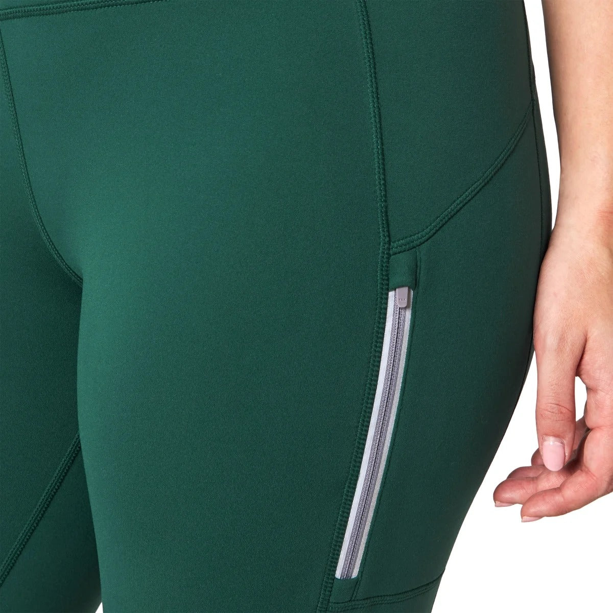 Mondetta Active Fleece Lined Leggings Reflective Zipper Pockets Activewear Athletic Pants