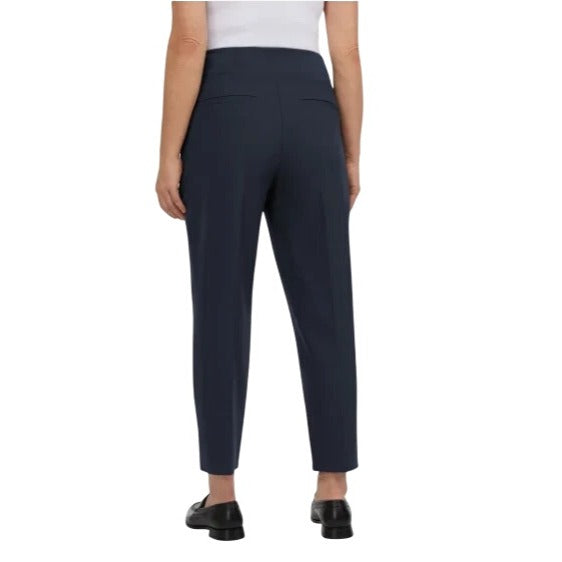 KIRKLAND Women's 4-Way Stretch Pull-on Elastic Waist Ankle Pants 27" Inseam Navy Blue