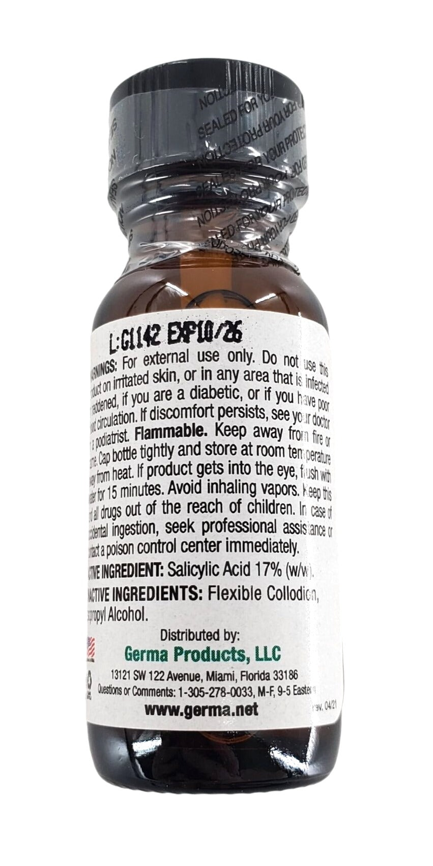 Germa Quita Callos Corn and Callus Remover 0.5oz Bottle with applicator