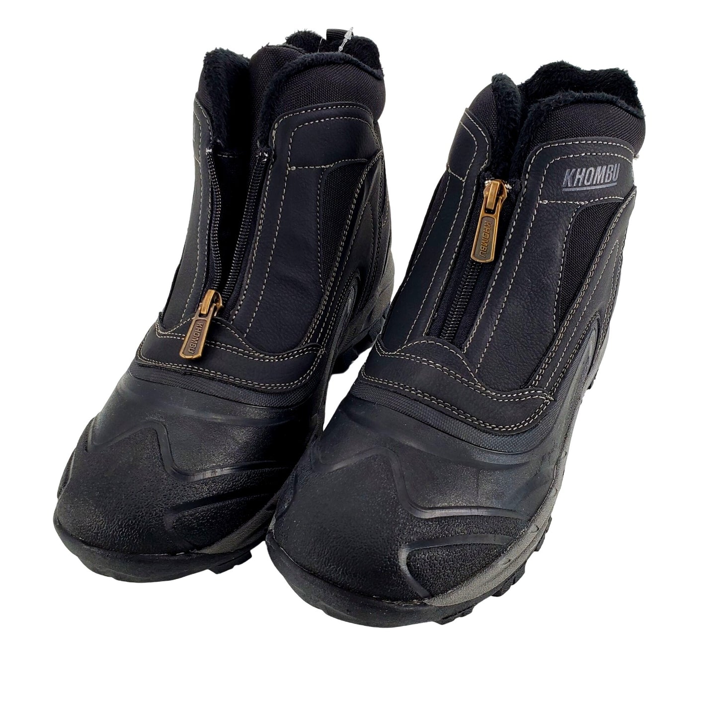 KHOMBU Boots Mens Mason Outdoor Waterproof Rugged Slip-on Zipper Front Shoes