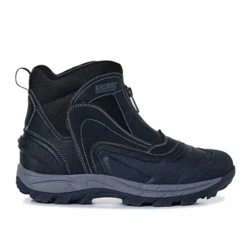 KHOMBU Boots Mens Mason Outdoor Waterproof Rugged Slip-on Zipper Front Shoes