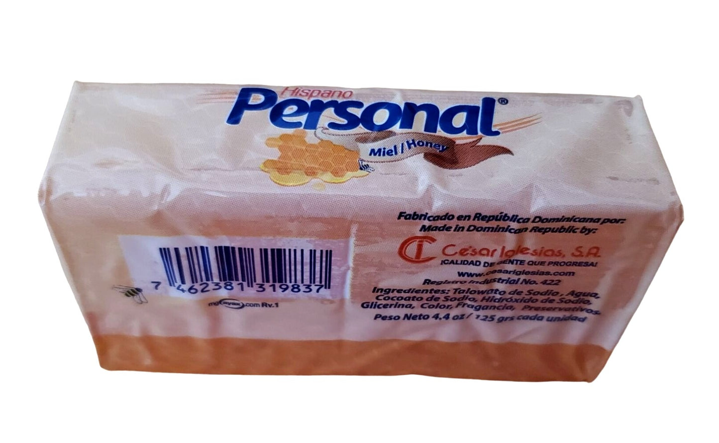 Hispano Personal Con Miel Honey Soap 4.4 oz 125g Dominican Honey Soap