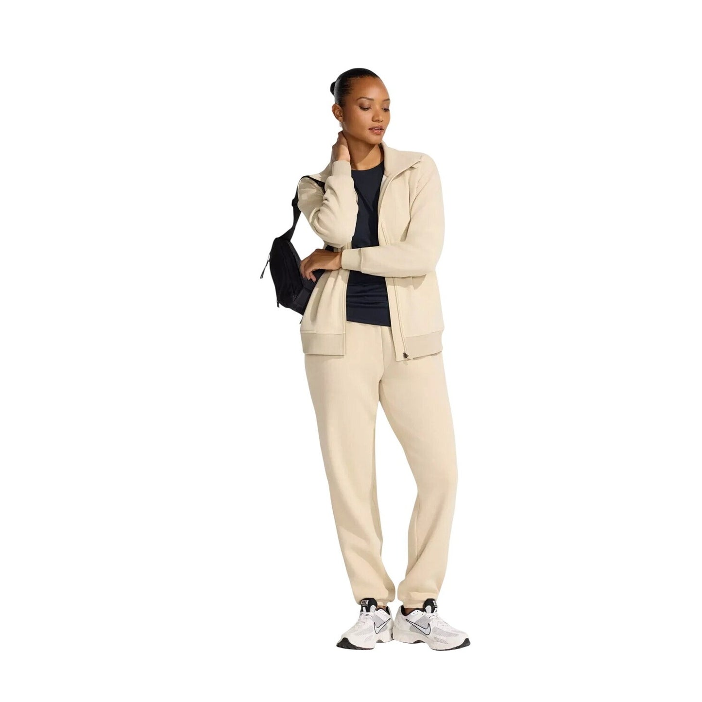 Mondetta Women Fleece Jogger Pants Leisure Elastic Waist Sweatpants Loungewear