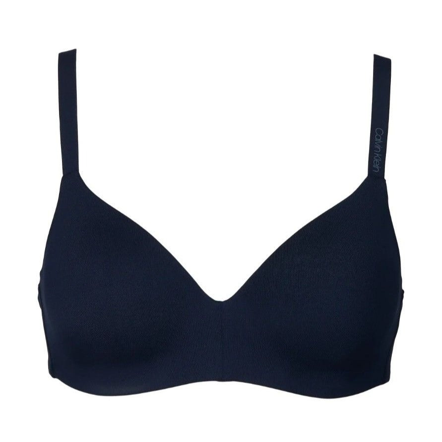 Calvin Klein 2-Pack Wirefree T-shirt Bra Set Seamless Underwear Gray/Navy Blue