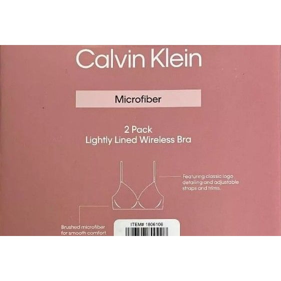 Calvin Klein 2-Pack Wirefree T-shirt Bra Set Seamless Underwear Gray/Navy Blue