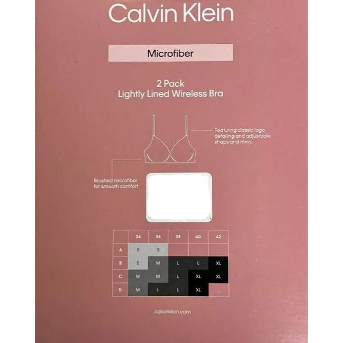 Calvin Klein 2-Pack Wirefree T-shirt Bra Set Seamless Underwear Gray/Navy Blue