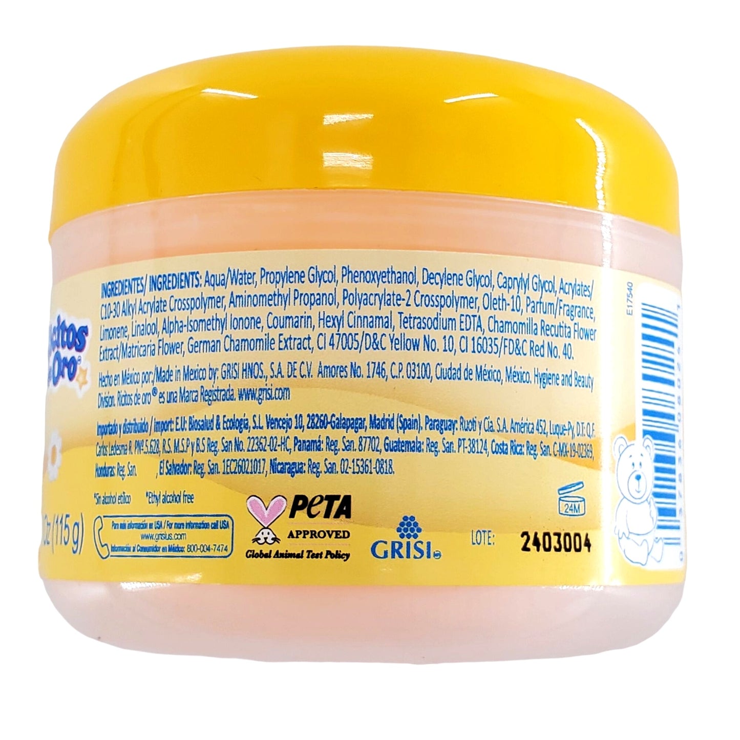 Ricitos de Oro Styling Hair Gel with chamomile extract Alcohol-Free Hair Gel 4oz container