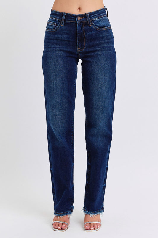 Judy Blue Straight Leg Classic High-Rise Boyfriend Jeans Relaxed Denim Pants