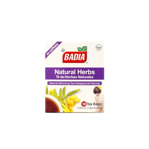 Badia Natural Herbs Slimming Caffeine-Free Tea Bag Herbal Cassia Acutiforlia Drink Box of 10