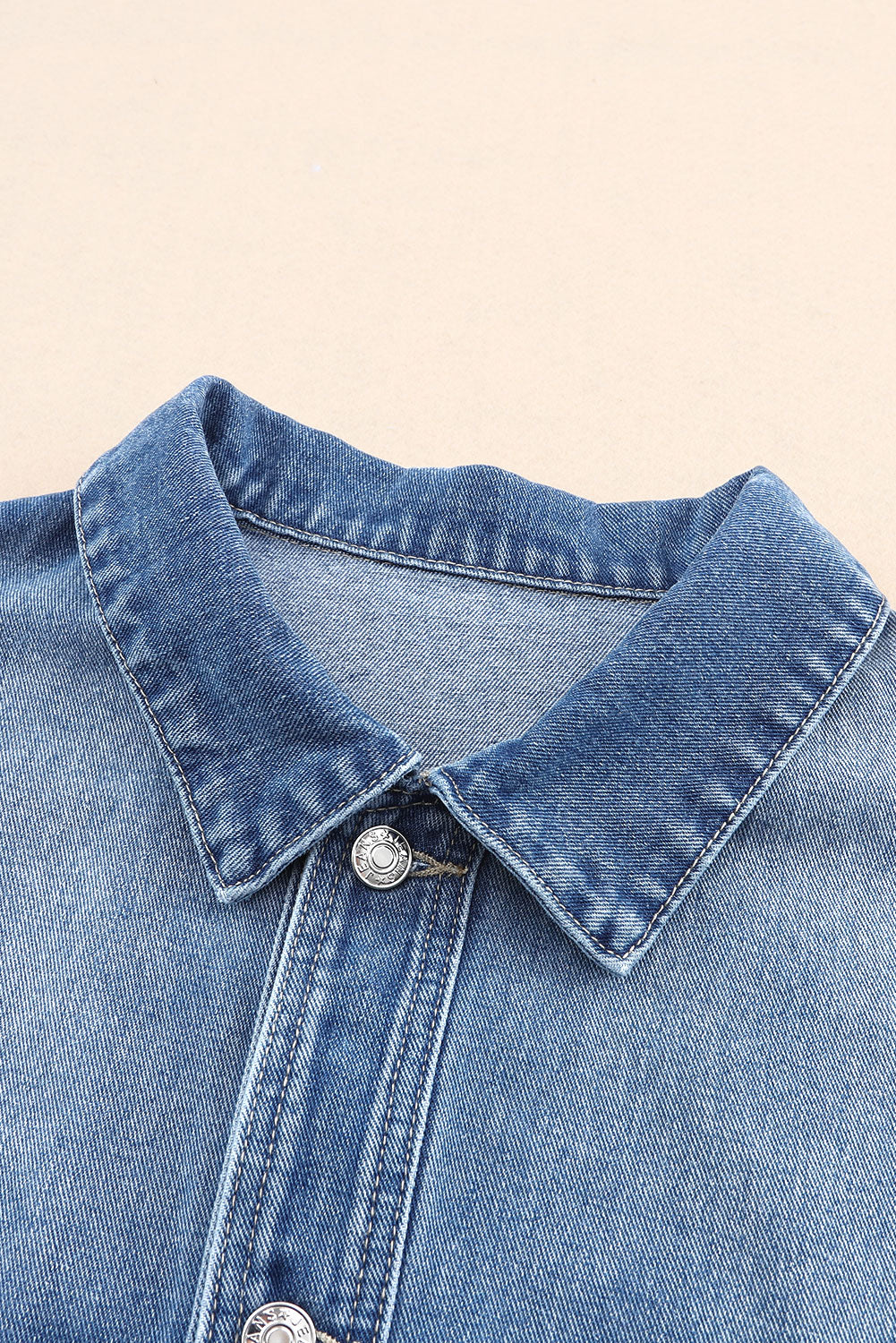 Oversized Denim Jacket Button-Up Collared Retro 90s Boyfriend Heavy Blue Jean