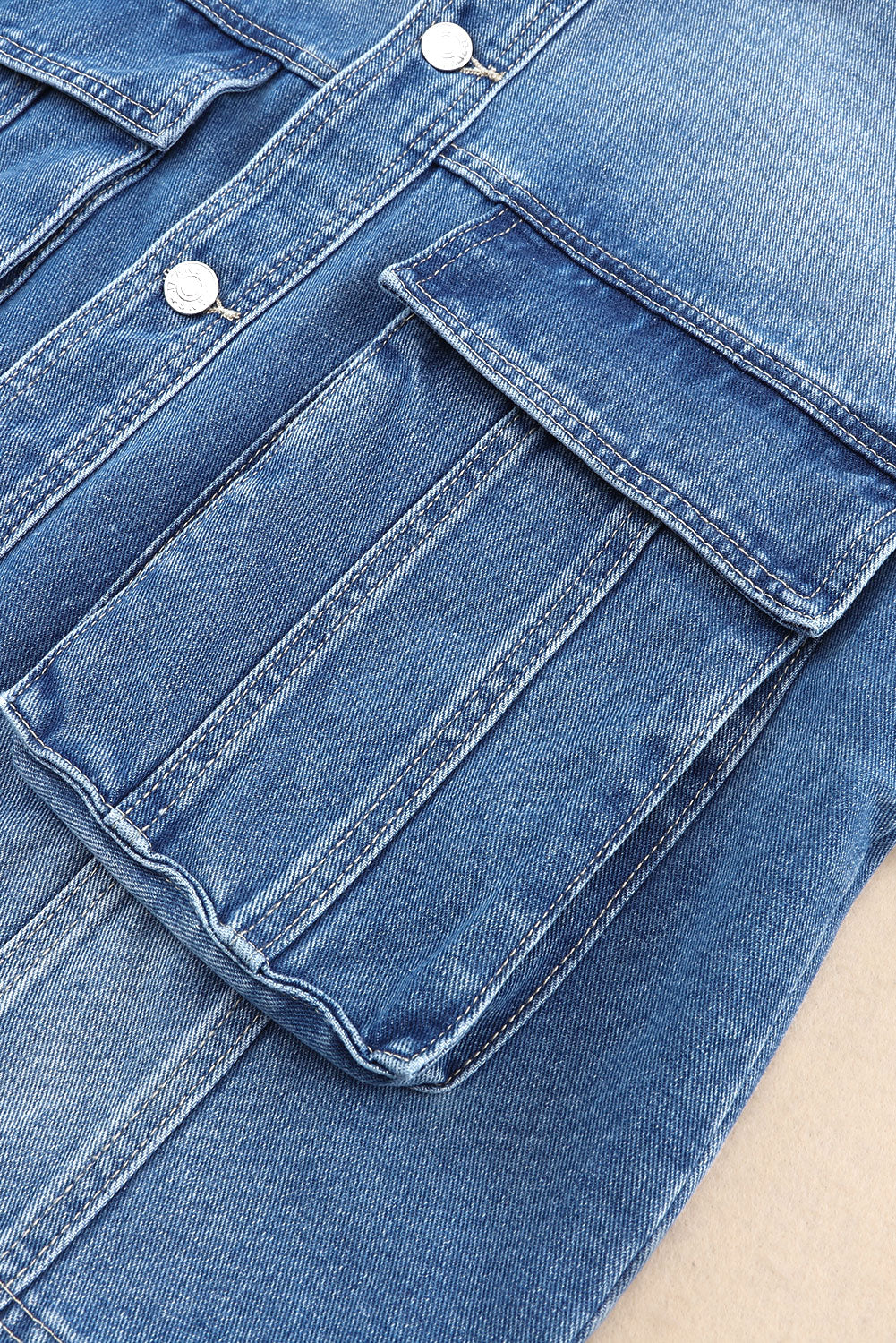 Oversized Denim Jacket Button-Up Collared Retro 90s Boyfriend Heavy Blue Jean