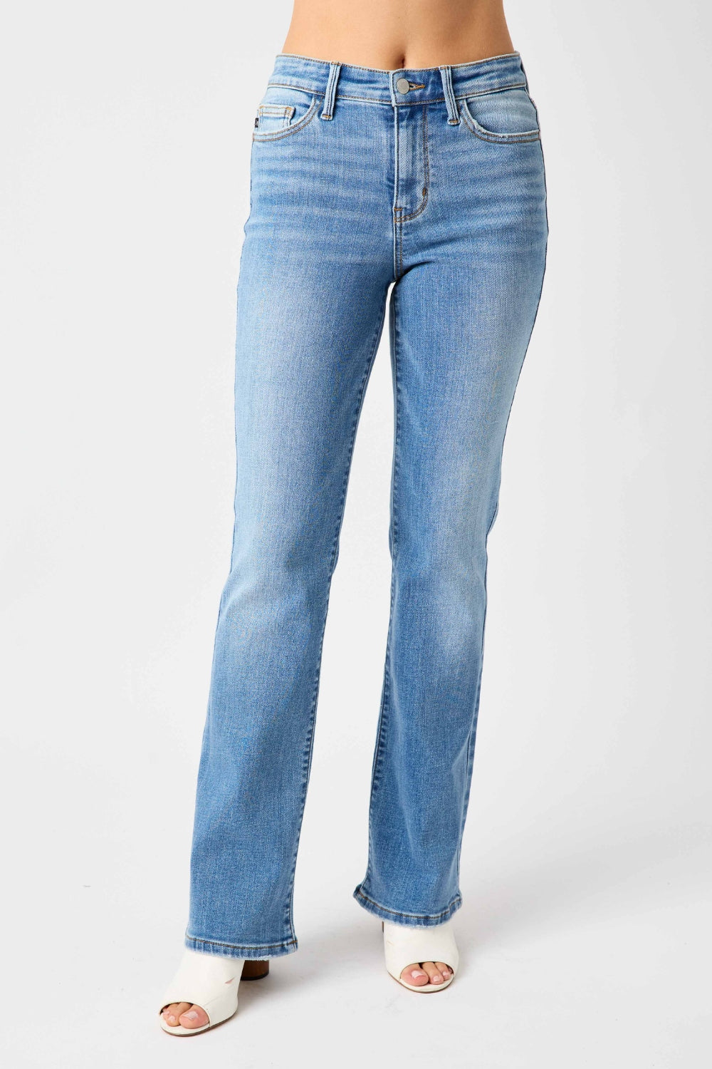 High Rise Tummy Control Mom Jeans Straight Leg Denim Pants Judy Blue