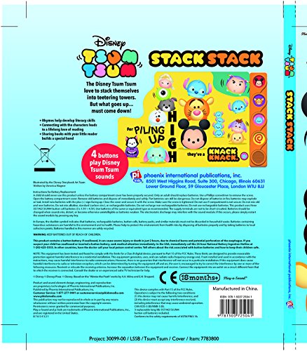 Disney Tsum Tsum Stack Stack Sound Book Children's Interactive Press Play Baby