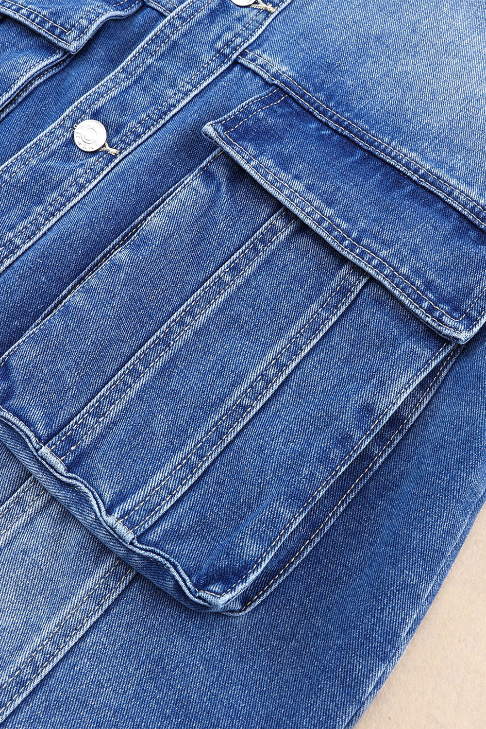 Oversized Denim Jacket Button-Up Collared Retro 90s Boyfriend Heavy Blue Jean