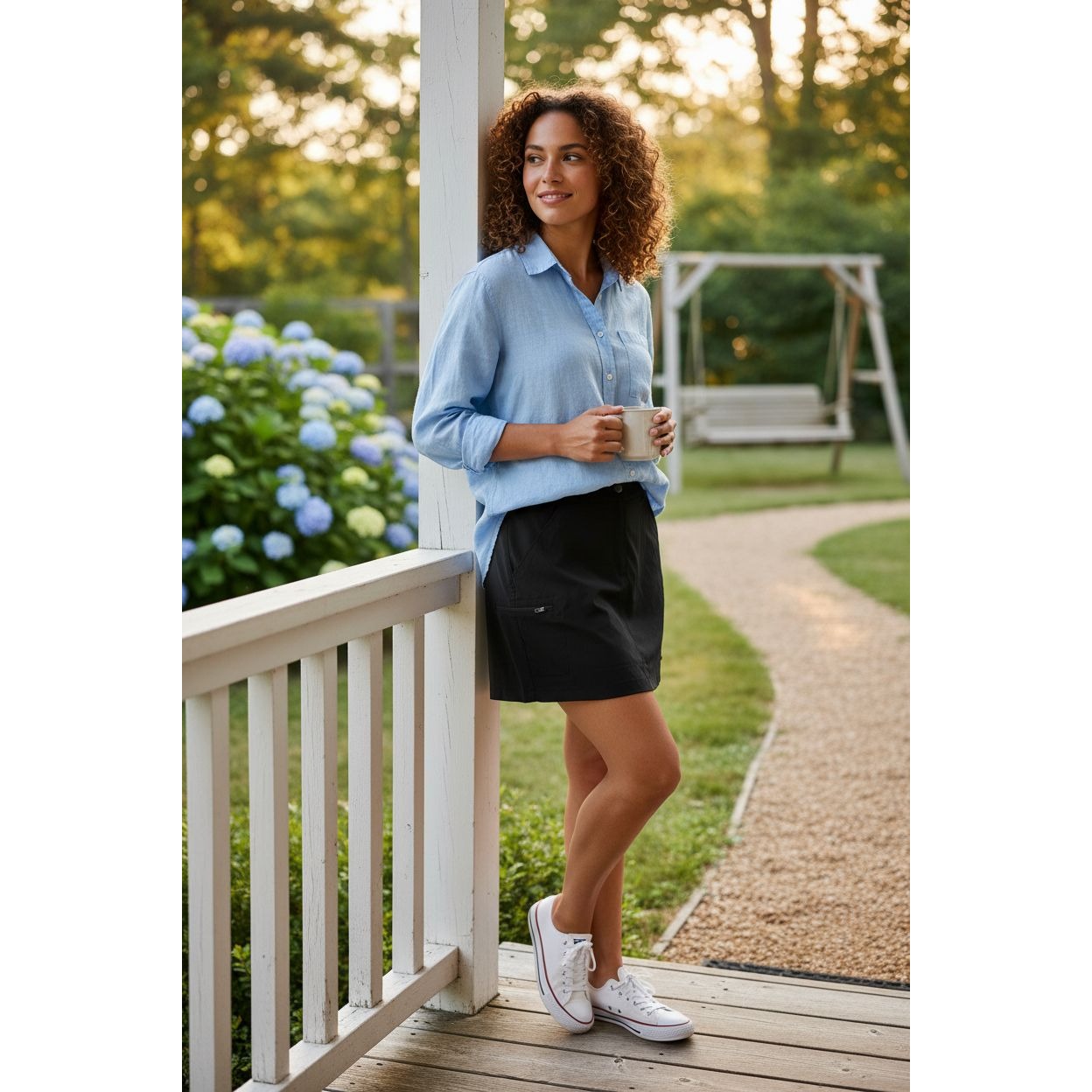 32 Degrees Stretch Skort Skirt Shorties Athleisure Shorts Zipper Zip Pockets