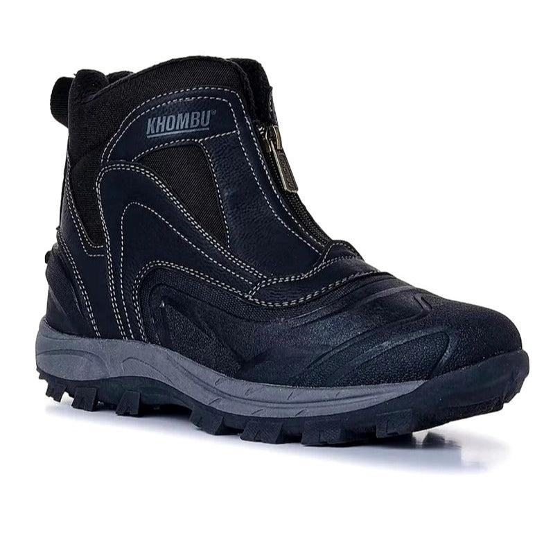 KHOMBU Boots Mens Mason Outdoor Waterproof Rugged Slip-on Zipper Front Shoes
