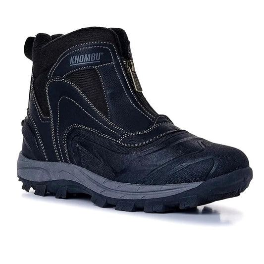 KHOMBU Boots Mens Mason Outdoor Waterproof Rugged Slip-on Zipper Front Shoes