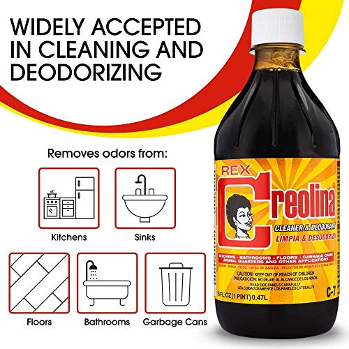 Rex Creolina Cleaner 16oz Concentrate Multi Purpose Home Disinfectant - Deodorant Indoor Home Cleaner, Bathroom Cleaner, Floor Cleaner, Garbage Disposal Cleaner, Kitchen Cleaner