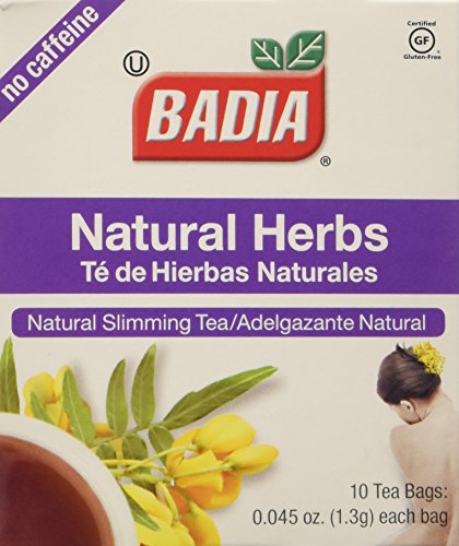 Badia Natural Herbs Slimming Caffeine-Free Tea Bag Herbal Cassia Acutiforlia Drink Box of 10