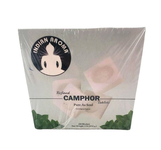 Indian Aroma Premium Refined Camphor Blocks for Aromatherapy, Odor Eliminator, Puja, 16 Blocks