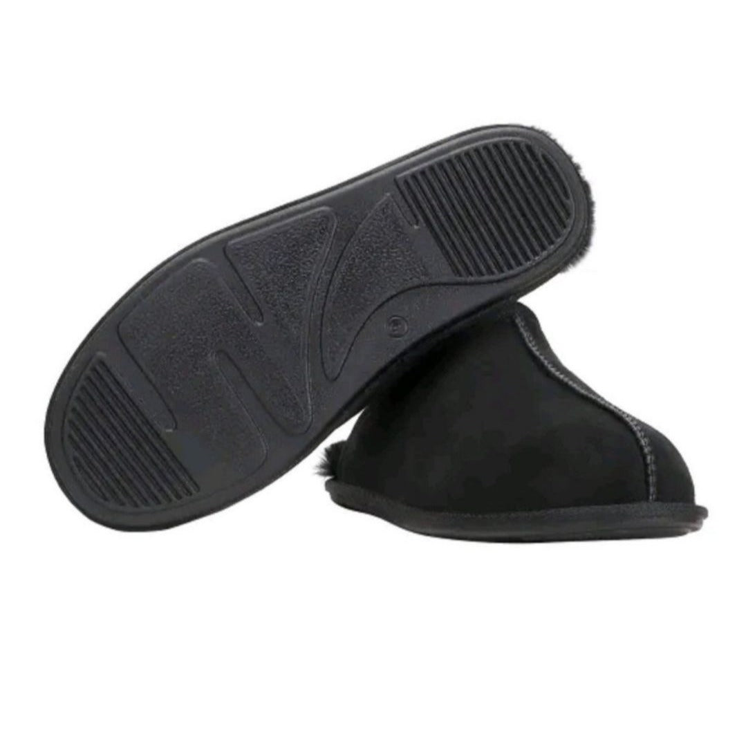 Kirkland Signature Slippers Sheepskin Mens Shearling Suede Real Fur Slides House Shoes