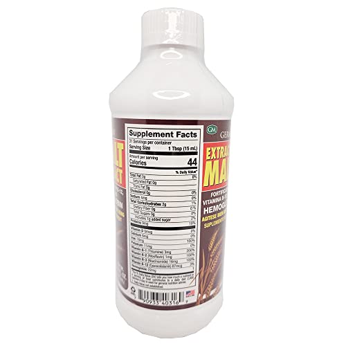 Germa Liquid Malt Extract Fortified B-12 Iron Hemoglobin 16oz bottle