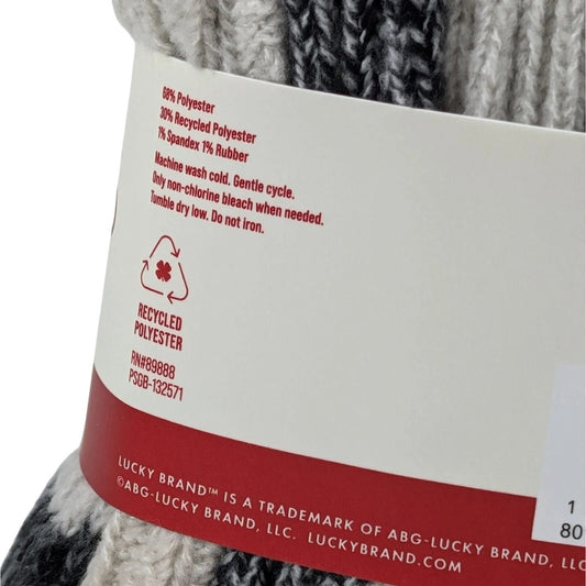 6 Pk Lucky Brand 5-10 Tall Knit Super Soft Yarn Boot Socks Winter Cozy Gray