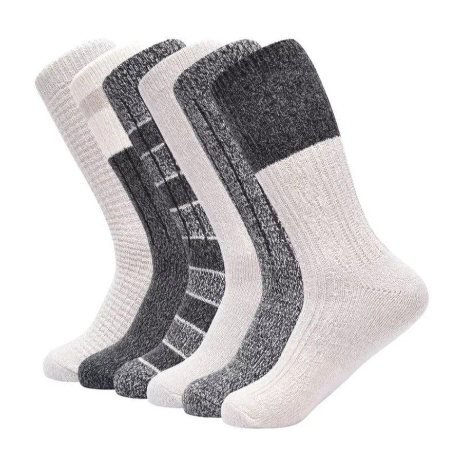 6 Pk Lucky Brand 5-10 Tall Knit Super Soft Yarn Boot Socks Winter Cozy Gray