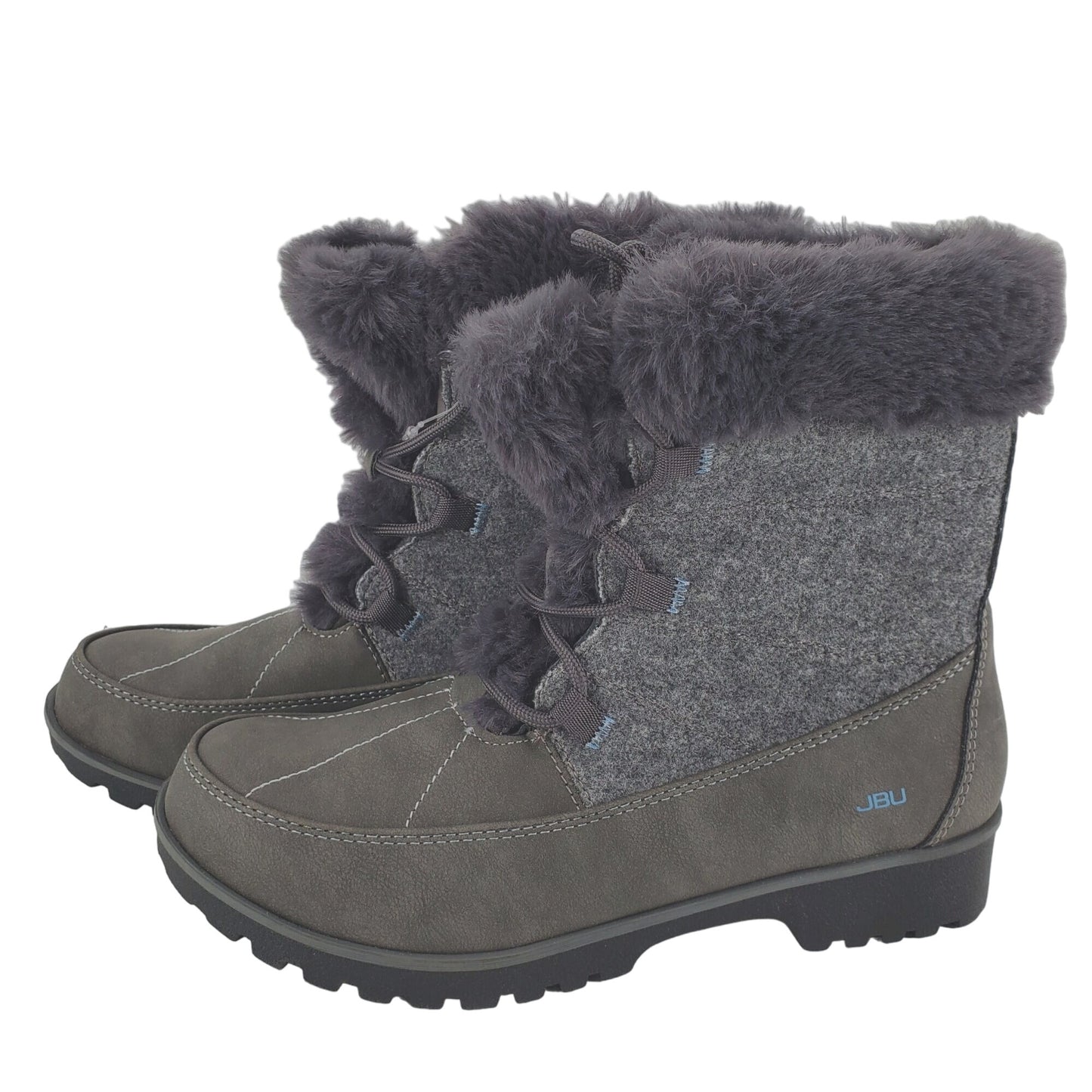 JBU Boots Faux Fur Weather Ready Outdoor Combat Water Resistant Shoes Winter
