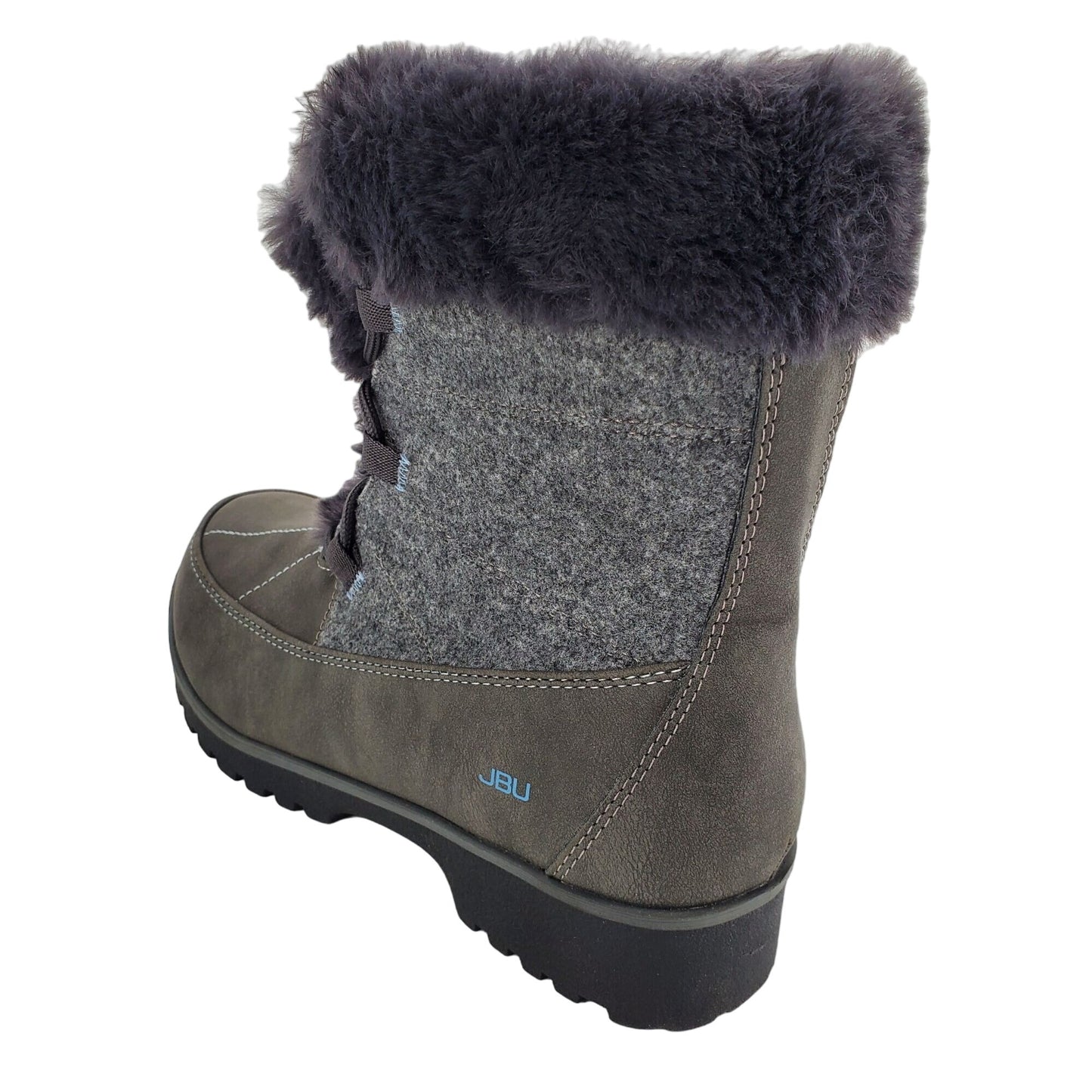 JBU Boots Faux Fur Weather Ready Outdoor Combat Water Resistant Shoes Winter