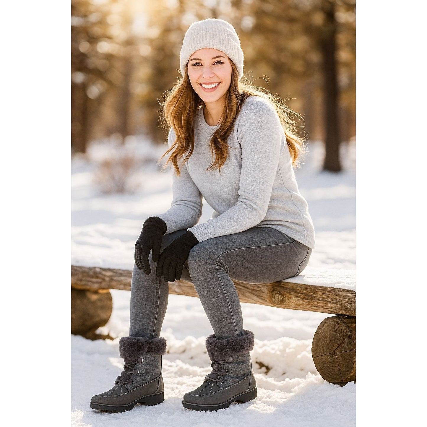 JBU Boots Faux Fur Weather Ready Outdoor Combat Water Resistant Shoes Winter