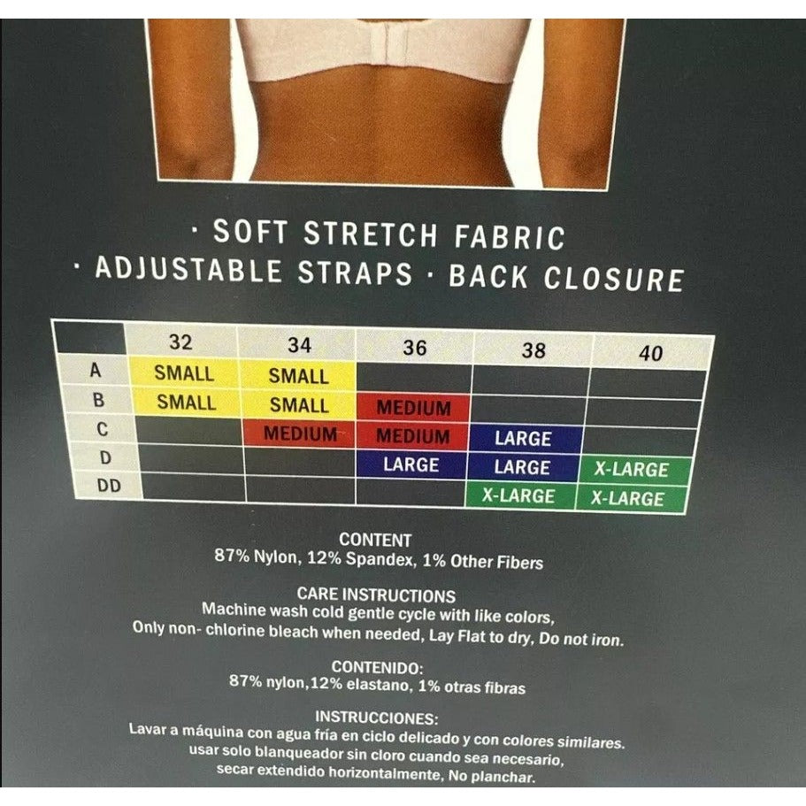 DKNY Small A/B Bra T-shirt Seamless All Day Stretch Adjustable Hook Eye 2-Pack