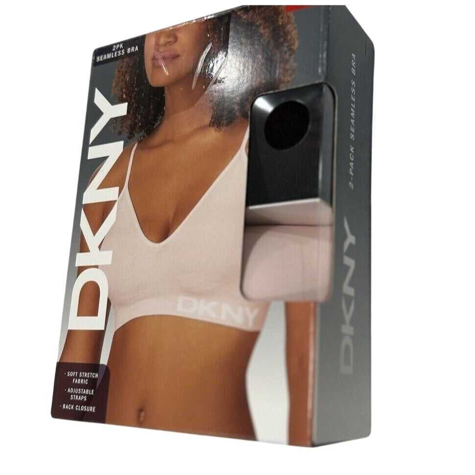 DKNY Small A/B Bra T-shirt Seamless All Day Stretch Adjustable Hook Eye 2-Pack