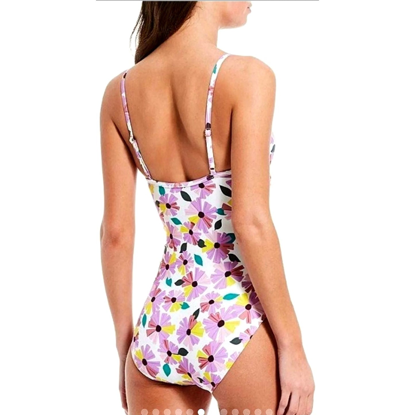 Kate Spade One-piece Twist Front WallFlower Colorful Daisy Floral Swimwear