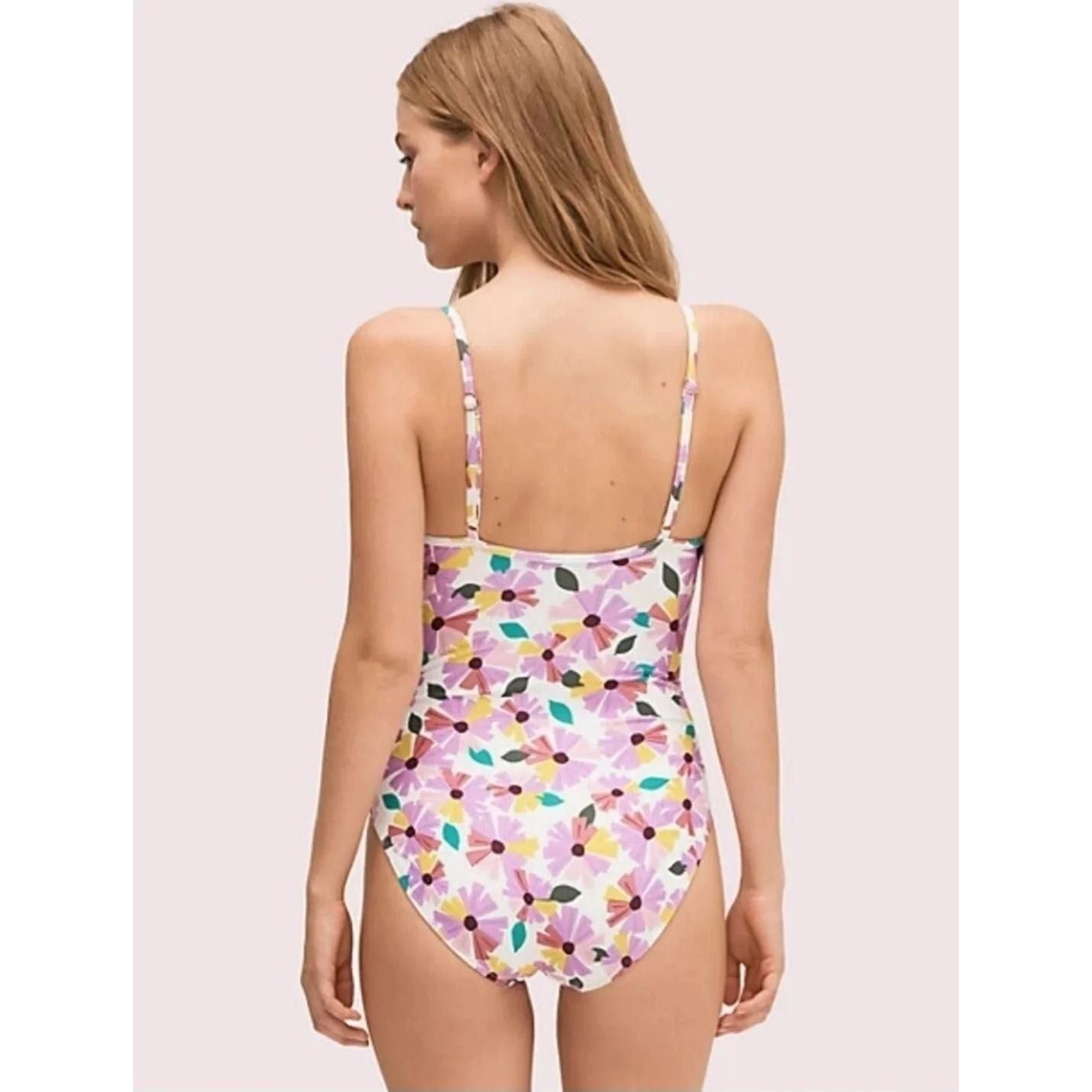 Kate Spade One-piece Twist Front WallFlower Colorful Daisy Floral Swimwear
