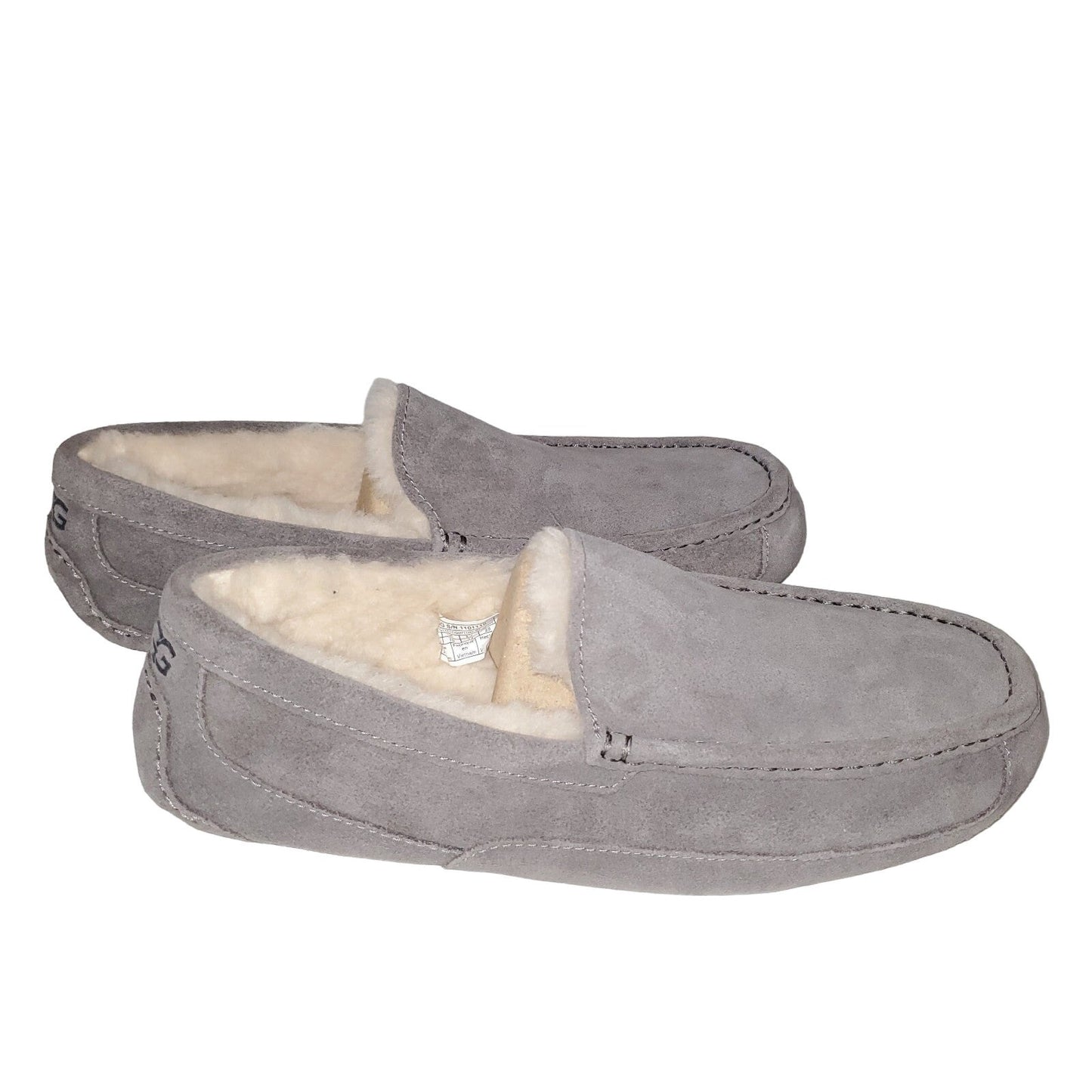 UGG Slippers Men’s Ascot Grey Suede Shearling Fur House Casual Shoes Luxury