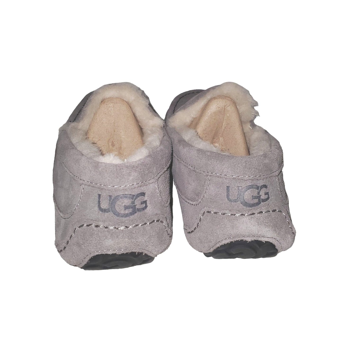 UGG Slippers Men’s Ascot Grey Suede Shearling Fur House Casual Shoes Luxury
