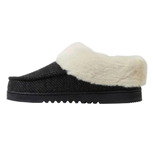 Dearfoams Women Faux Fur House Shoe Slippers Corduroy Winter Fuzzy Slip-on