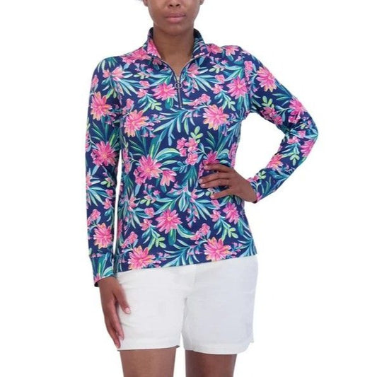 Stella Parker Shirt Quarter Zip Athletic Long Sleeve UPF 50 Sun Protection Top Activewear