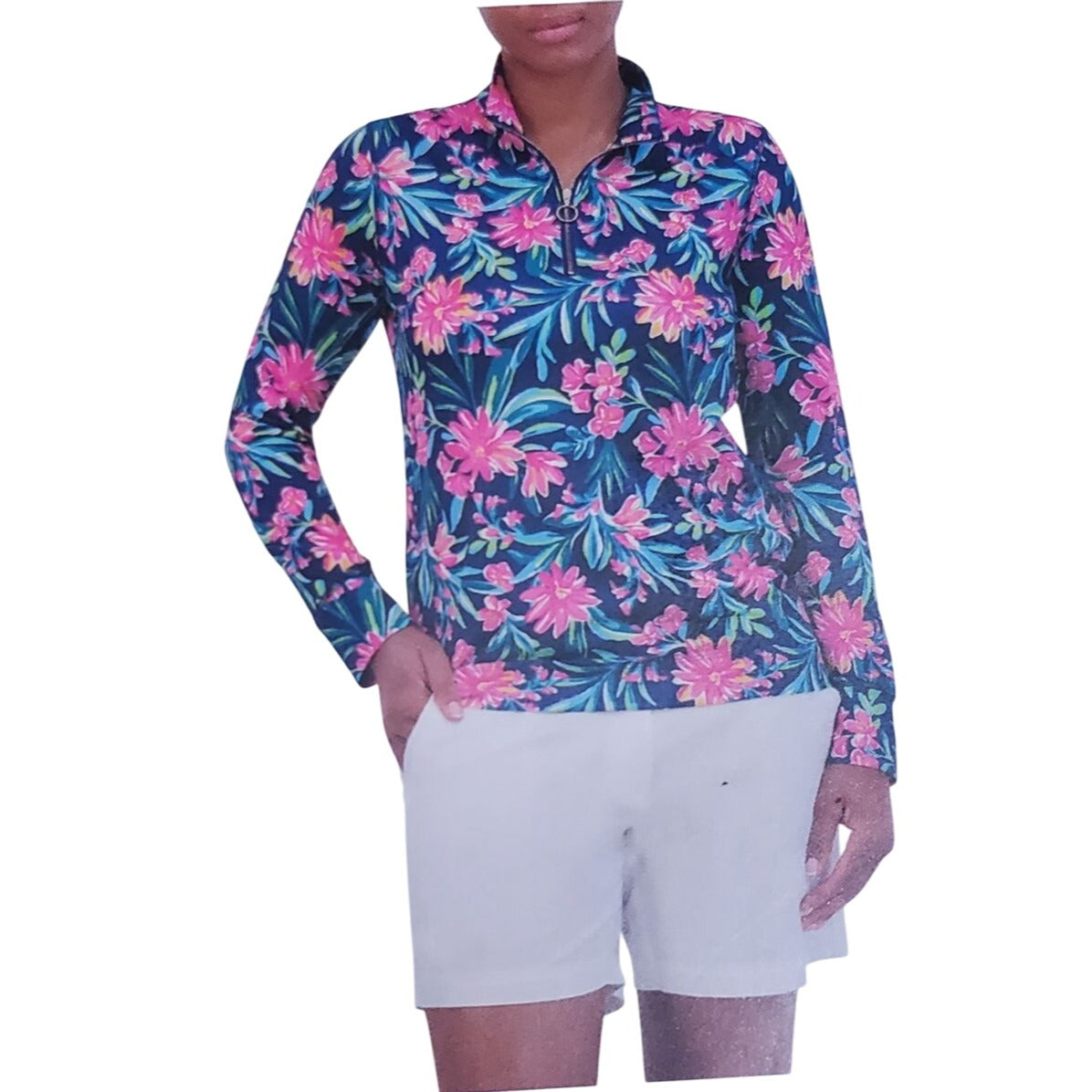 Stella Parker Shirt Quarter Zip Athletic Long Sleeve UPF 50 Sun Protection Top Activewear