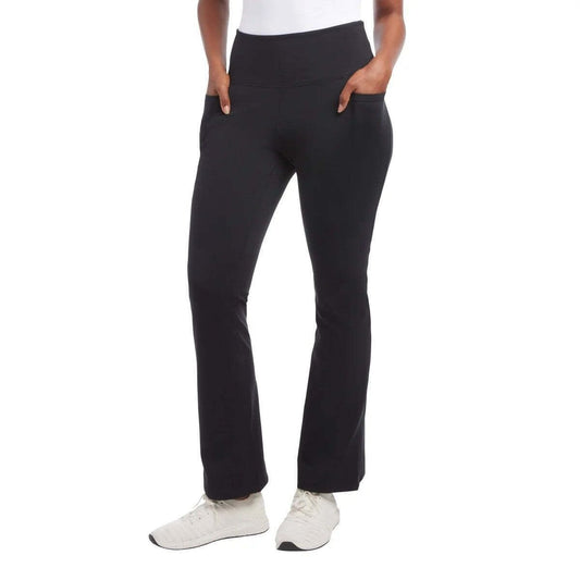 Jockey Women's High Rise Activewear Leggings Nonslip Flare Athletic Yoga Pants Black